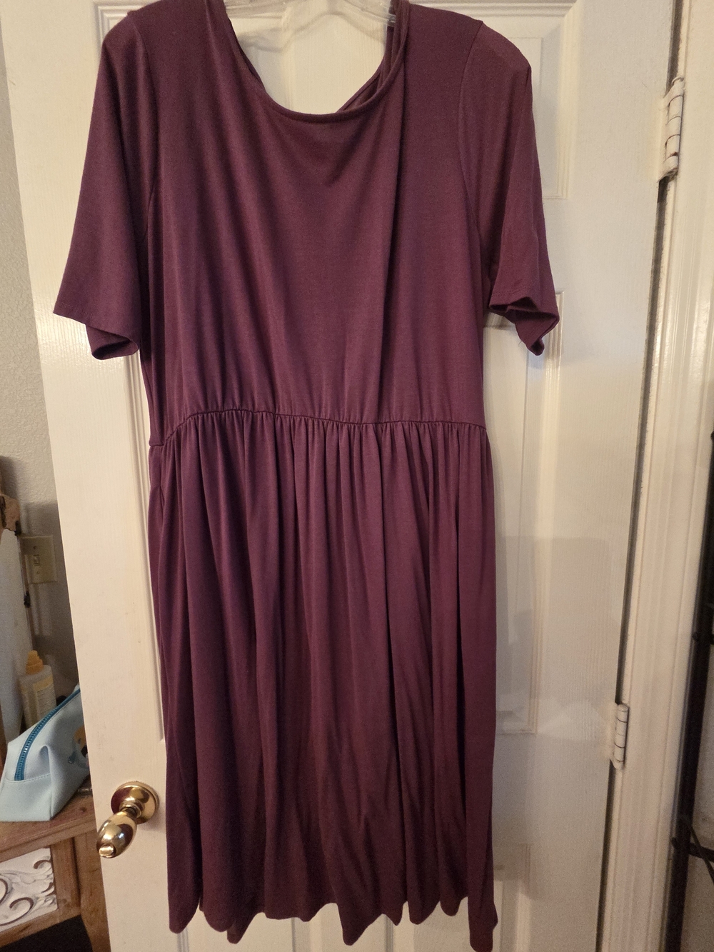 Zenana Outfitters Plum Short-Sleeve Midi Dress